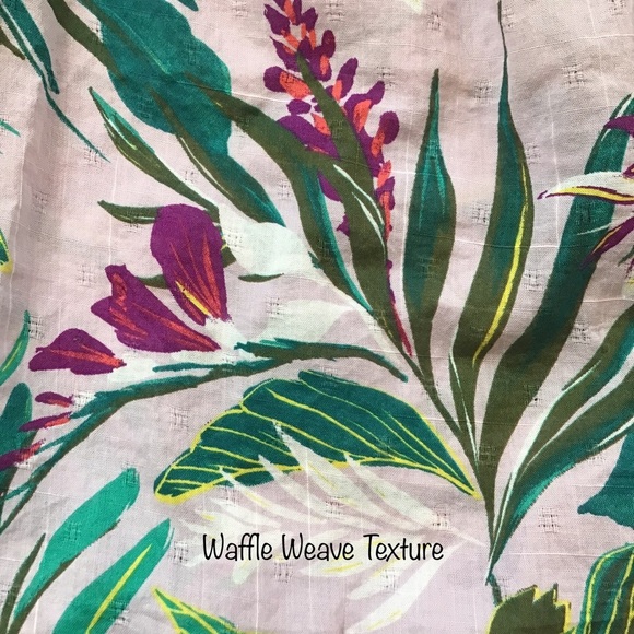 Terra & Sky Women's Plus Size Tropical Square Neck Peasant Top Size 4X - Picture 4 of 10